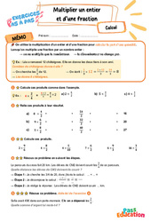 Multiplier un entier et d’une fraction - Exercices Pas à Pas : 7ème Harmos - PDF à imprimer