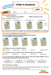 Utiliser la calculatrice - Exercices Pas à Pas : 7ème Harmos - PDF à imprimer