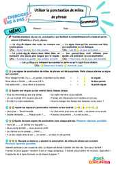 Utiliser la ponctuation de milieu de phrase - Exercices Pas à Pas : 6ème Harmos - PDF à imprimer