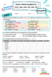Former le féminin des adjectifs se terminant par - trice - Exercices Pas à Pas : 6ème Harmos - PDF à imprimer