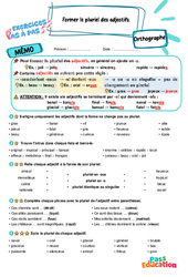 Former le pluriel des adjectifs - Exercices Pas à Pas : 6ème Harmos - PDF à imprimer