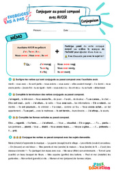 Conjuguer au passé composé avec l’auxiliaire avoir - Exercices Pas à Pas : 5ème Harmos - PDF à imprimer