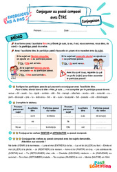 Conjuguer au passé composé avec l’auxiliaire être - Exercices Pas à Pas : 5ème Harmos - PDF à imprimer