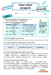 Former le pluriel des adjectifs - Exercices Pas à Pas : 5ème Harmos - PDF à imprimer