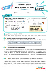 Leçon, exercice et évaluation :<br/> Former le pluriel en - s ou en - x des noms - Exercices Pas à Pas : 5ème Harmos - PDF à imprimer