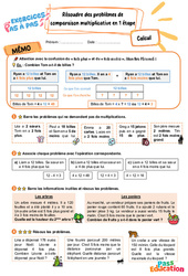 Leçon, exercice et évaluation :<br/> Résoudre des problèmes de comparaison multiplicative en 1 étape - Exercices Pas à Pas : 5ème Harmos - PDF à imprimer