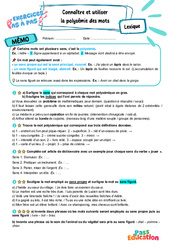 Connaître et utiliser la polysémie des mots - Exercices Pas à Pas : 8ème Harmos - PDF à imprimer
