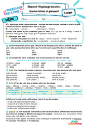 Découvrir l’étymologie des mots (racines latines et grecques) - Exercices Pas à Pas : 8ème Harmos - PDF à imprimer
