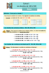 Leçon Les doubles de 100 à 500 - Cours, Leçon : 4ème Harmos - PDF gratuit à imprimer