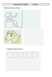 Reproduire une figure - Exercices de géométrie  : 7ème Harmos - PDF à imprimer