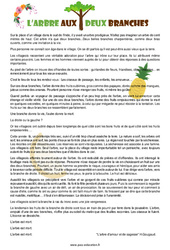 L'arbre aux deux branches - Conte - Lecture : 6ème, 7ème Harmos - PDF à imprimer