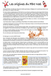 L'histoire du père noël - Lecture : 6ème, 7ème Harmos - PDF à imprimer