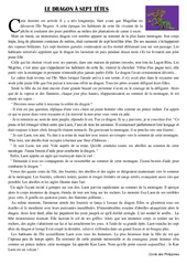 Le Dragon à sept têtes -  Lecture - Compréhension - Rédaction : 5ème Harmos - PDF à imprimer