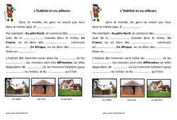 Habitat ici ou ailleurs - Cours, Leçon : 4ème Harmos - PDF à imprimer