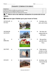 Habitat ici et ailleurs - Examen Evaluation : 4ème Harmos - PDF à imprimer