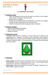 Séquence - Fiche de préparation Calendrier de l'avent - Séquence - Fiche de préparation : 2ème Harmos - PDF à imprimer