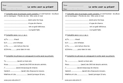 Conjuguer le verbe avoir au présent - Exercices : 4ème Harmos - PDF à imprimer