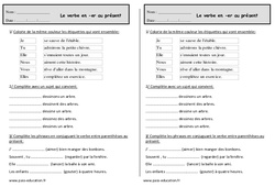 Verbe en - er au présent de l'indicatif - Exercices : 4ème Harmos - PDF à imprimer