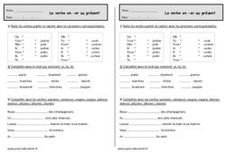 Verbe en - er au présent - Exercices - Conjugaison : 4ème Harmos - PDF à imprimer