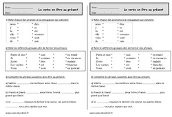 Verbe être au présent - Exercices - Conjugaison : 4ème Harmos - PDF à imprimer