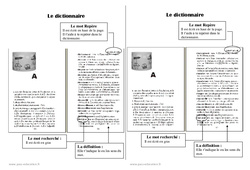 Dictionnaire - Cours, Leçon : 4ème Harmos - PDF gratuit à imprimer