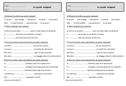 Passé composé - Exercices - Verbe à conjuguer : 4ème Harmos - PDF à imprimer