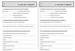 Conjuguer le verbe aller à l'imparfait - Exercices de conjugaison : 4ème Harmos - PDF à imprimer