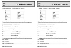 Aller à l'imparfait - Exercices  : 4ème Harmos - PDF à imprimer