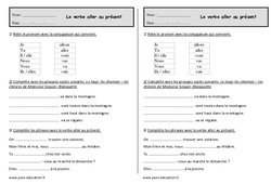 Verbe aller au présent - Exercices  : 4ème Harmos - PDF à imprimer