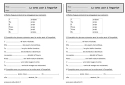 Avoir à l'imparfait - Exercices  : 4ème Harmos - PDF à imprimer