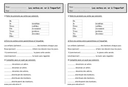 Conjuguer les verbes en - er à l'imparfait - Exercices : 4ème Harmos - PDF à imprimer