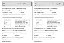 Etre à l'imparfait - Exercices - Conjugaison : 4ème Harmos - PDF à imprimer