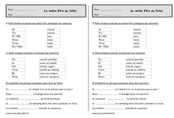 Verbe être au futur - Exercices - Conjugaison : 4ème Harmos - PDF à imprimer