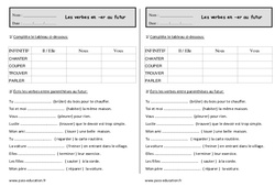 Conjuguer les verbes en - er au futur - Exercices  : 4ème Harmos - PDF à imprimer