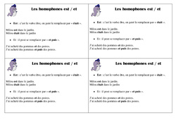 Et - est - Homophones - Cours, Leçon : 4ème Harmos - PDF gratuit à imprimer