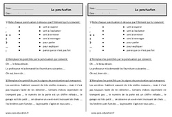 Signes de ponctuation - Exercices  : 4ème Harmos - PDF à imprimer