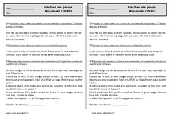 Ponctuer une phrase - Exercices sur le point et la majuscule : 4ème Harmos - PDF à imprimer