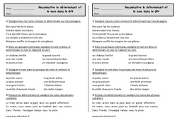 Déterminant - Groupe nominal - Exercices  : 4ème Harmos - PDF à imprimer