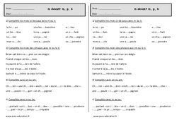 M devant m, b, p - Exercices - Orthographe : 4ème Harmos - PDF à imprimer