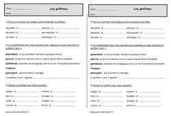 Les préfixes - Exercices de vocabulaire : 4ème Harmos - PDF à imprimer