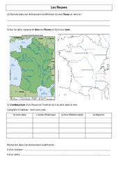 Fleuves de France - Géographie - Exercices : 5ème, 6ème Harmos - PDF à imprimer