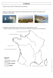 Le littoral - Exercices : 5ème, 6ème Harmos - PDF à imprimer