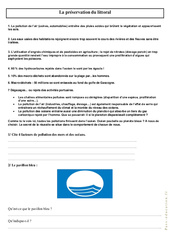 La préservation du littoral - Exercices : 5ème, 6ème Harmos - PDF à imprimer