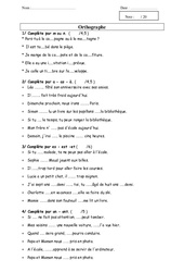 Orthographe  Evaluation : 4ème Harmos - PDF à imprimer