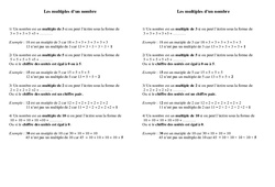 Multiples d’un nombre - Exercices - Calculs - Mathématiques : 4ème Harmos - PDF à imprimer