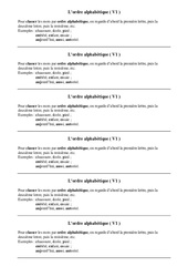 Ordre alphabétique - Cours, Leçon : 4ème Harmos - PDF gratuit à imprimer