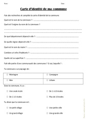 Carte d'identité de ta commune : 5ème Harmos - PDF à imprimer