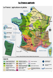 Carte de la France agricole : 5ème, 6ème, 7ème Harmos - PDF à imprimer