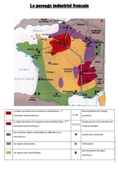 Carte du paysage industriel français : 6ème, 7ème Harmos - PDF à imprimer