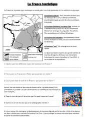 La France touristique - Document, questions, correction : 6ème, 7ème Harmos - PDF à imprimer